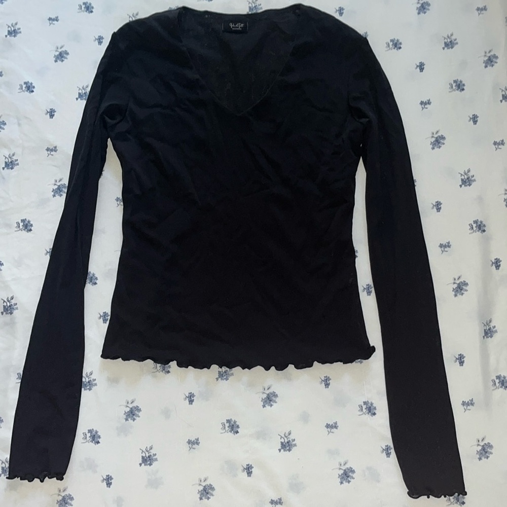 Brandy Melville black mesh long sleeve